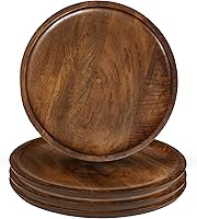 Vista 11 de Alpha Living Home Bajos redondos de madera de 13 pulgadas, juego de 2, vajilla hecha a mano para servir, aperitivos, ensalada, decoración de mesa