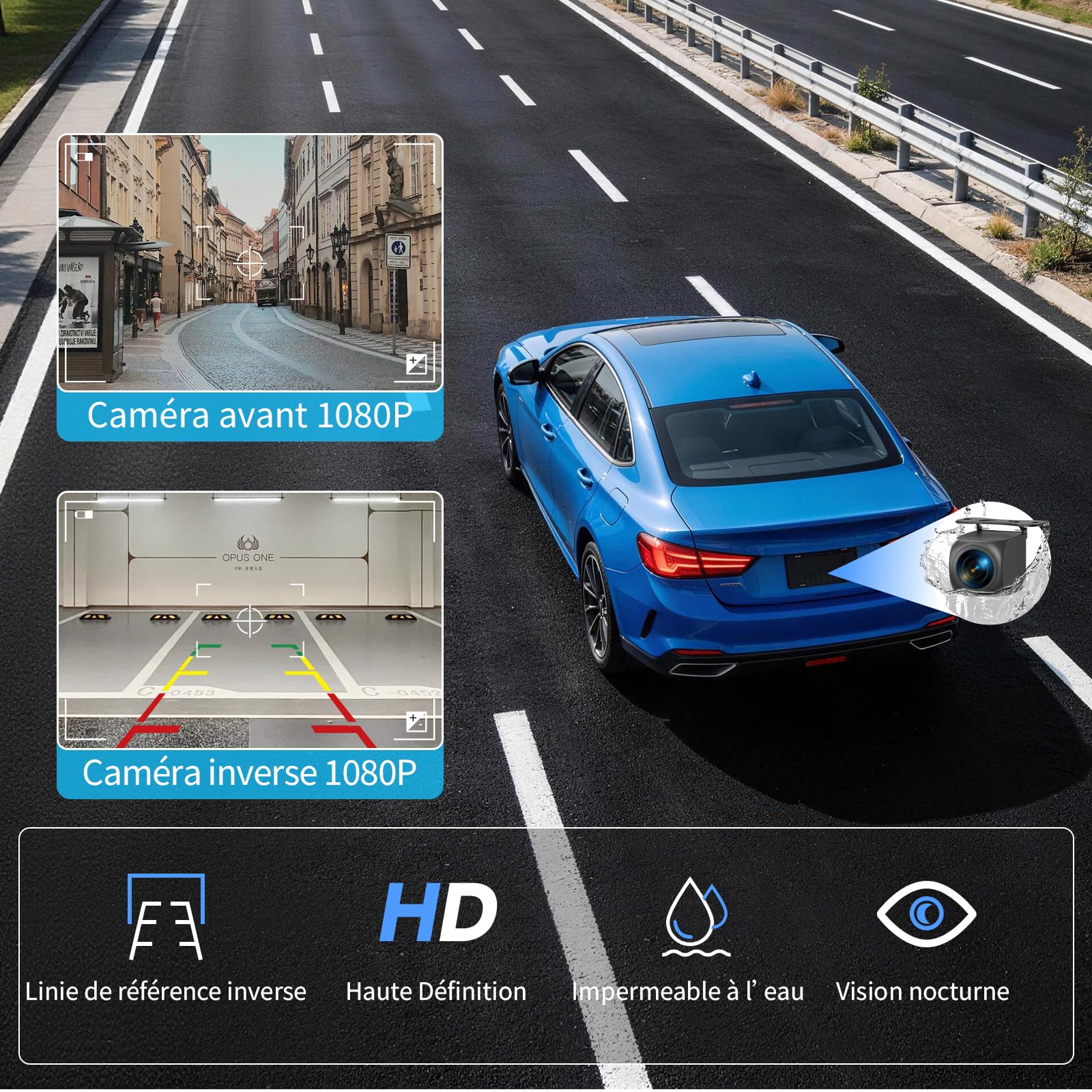 Haudio Écran CarPlay 10,26 Pouces, CarPlay et Android Auto Sans Fil, Autoradio Portable avec DVR 2K, Caméra de Recul 1080P,Bluetooth,Commande Vocale,Radio AUX/FM, Carte TF 64G pour Toutes les Voitures