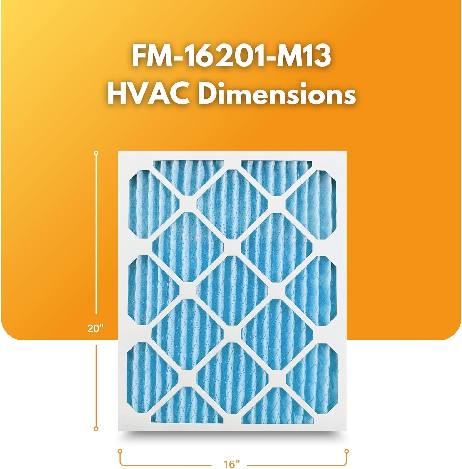 Filter-Monster 16x20x1 Ultimate Defense MERV 13 Pleated HVAC Air Conditioner Furnace Replacement Air Filter, 8-Pack (Actual Filter Dimensions 15.5 x 19.5 x .75 inches)