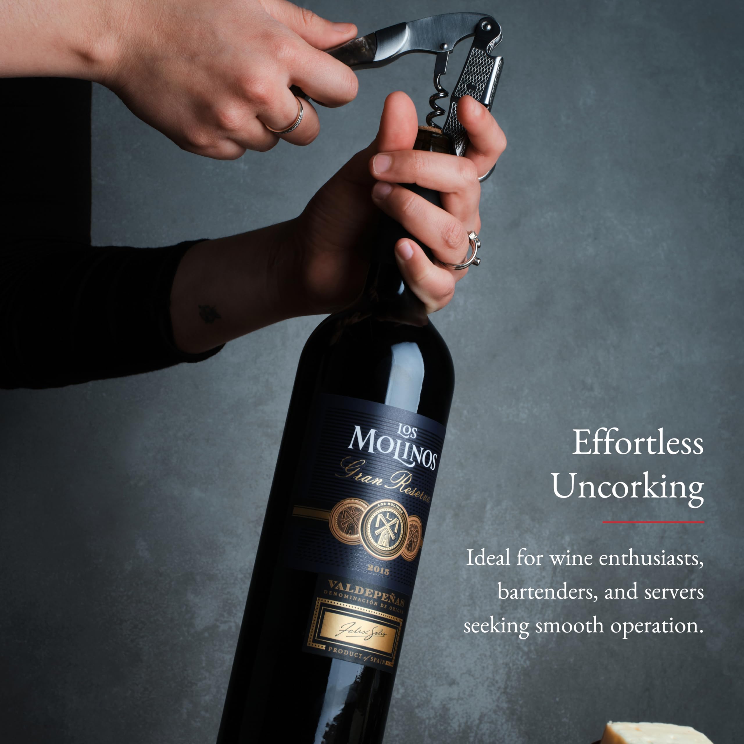 Barvivo Cavatappi Professionale Apribottiglie Perfetto per stappare Bottiglie di Vino, Birra, per Sommelier e Bartenders di Tutto Il Mondo. Realizzato in Acciaio Inox e Resina Rosa.