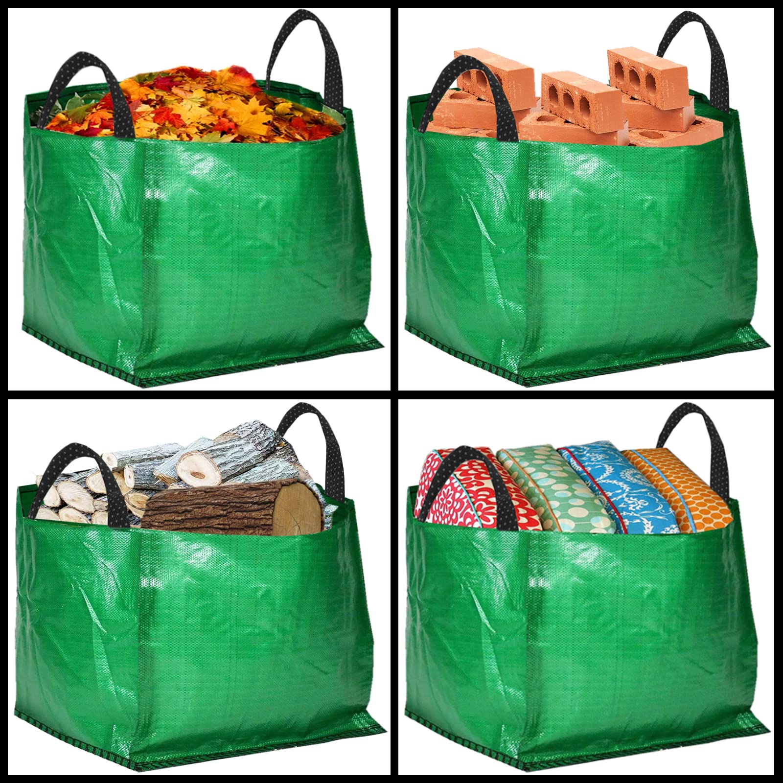 TerCasa - Sacco per rifiuti da giardino, 4 pezzi, 272 l, altezza 76 cm, diametro 67 cm, in