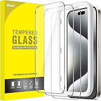 Vista 17 de JETech - Protector de pantalla para iPhone 15 de 6.1 pulgadas, película de vidrio templado con herramienta de fácil instalación, compatible