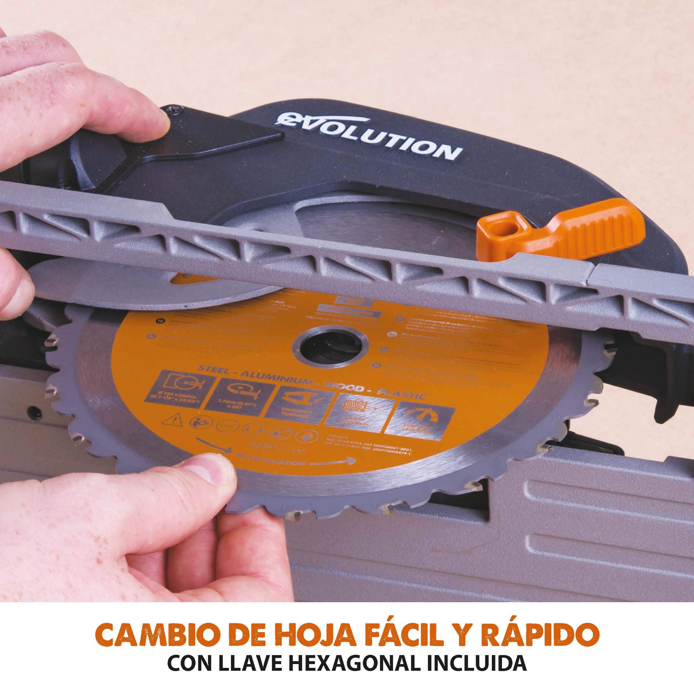 Evolution Power Tools - R185CCS Sierra circular multimaterial, 185 mm 230 V
