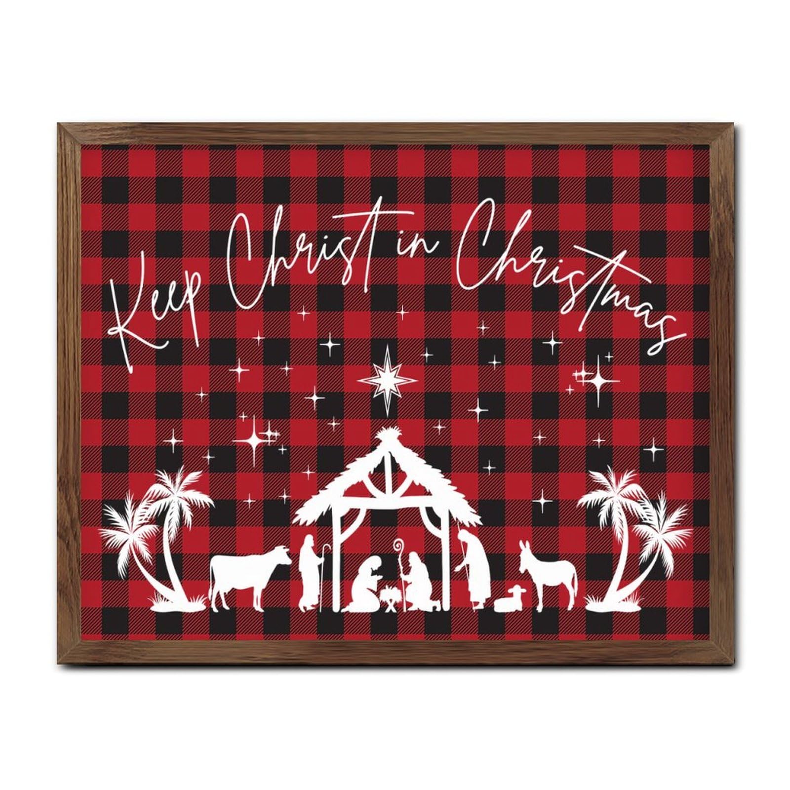 Panneau en bois Keep Christ in Christmas pour éviter l'oubli du sens chrétien de Noël
