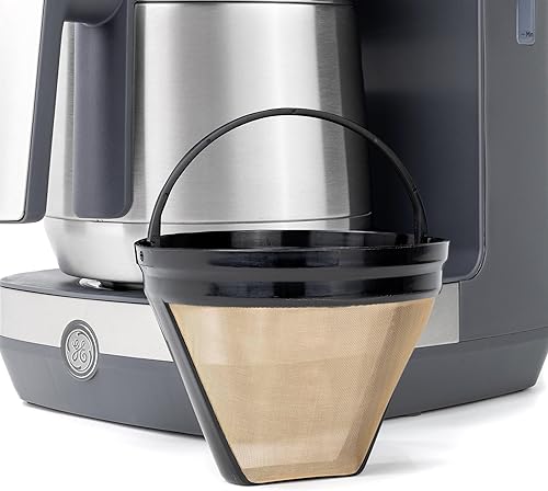 Miniatura 8 de GE Cafetera de goteo con temporizador, jarra térmica de 10 tazas que mantiene el café caliente durante 2 horas, fuerza de preparación ajustable,