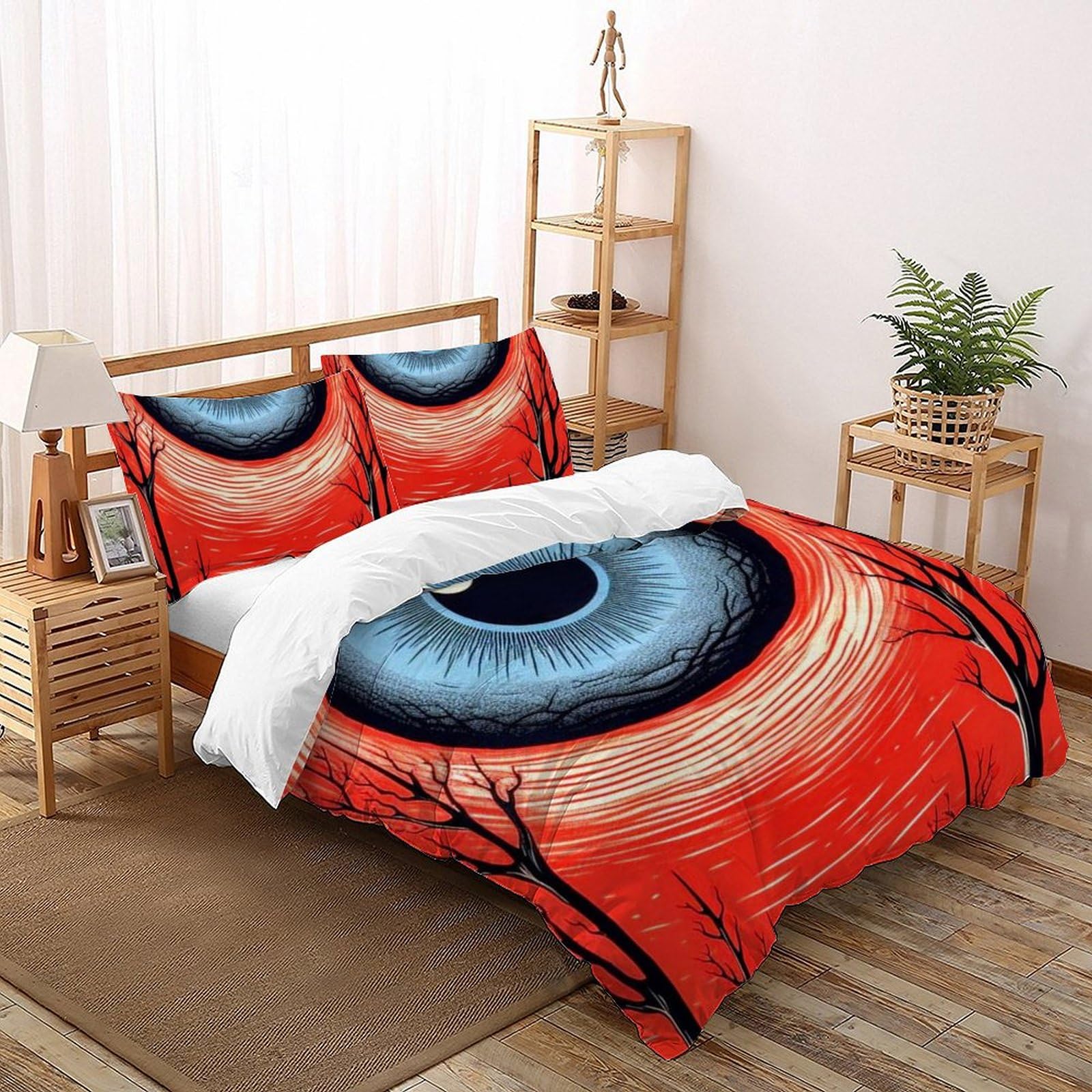 Housse de couette 3D Les Yeux Rouges pour relooker une chambre d'ado ou adulte 200x200