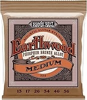 Vista 14 de Ernie Ball Earthwood P03543 - Cuerdas para guitarra acústica personalizadas de bronce fosforoso medio, paquete de 3, calibre 12.5-56