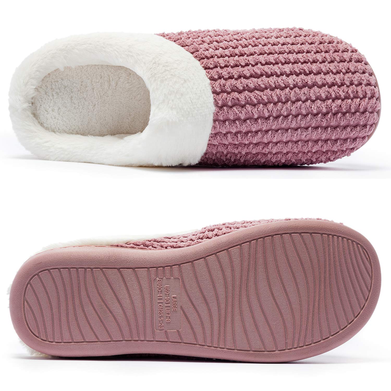 Kuako Inverno Pantofole Donna Peluche Ciabatte Caldo Comode Scarpe da Casa Antiscivolo Memoria Schiuma Pantofole Interno Esterno