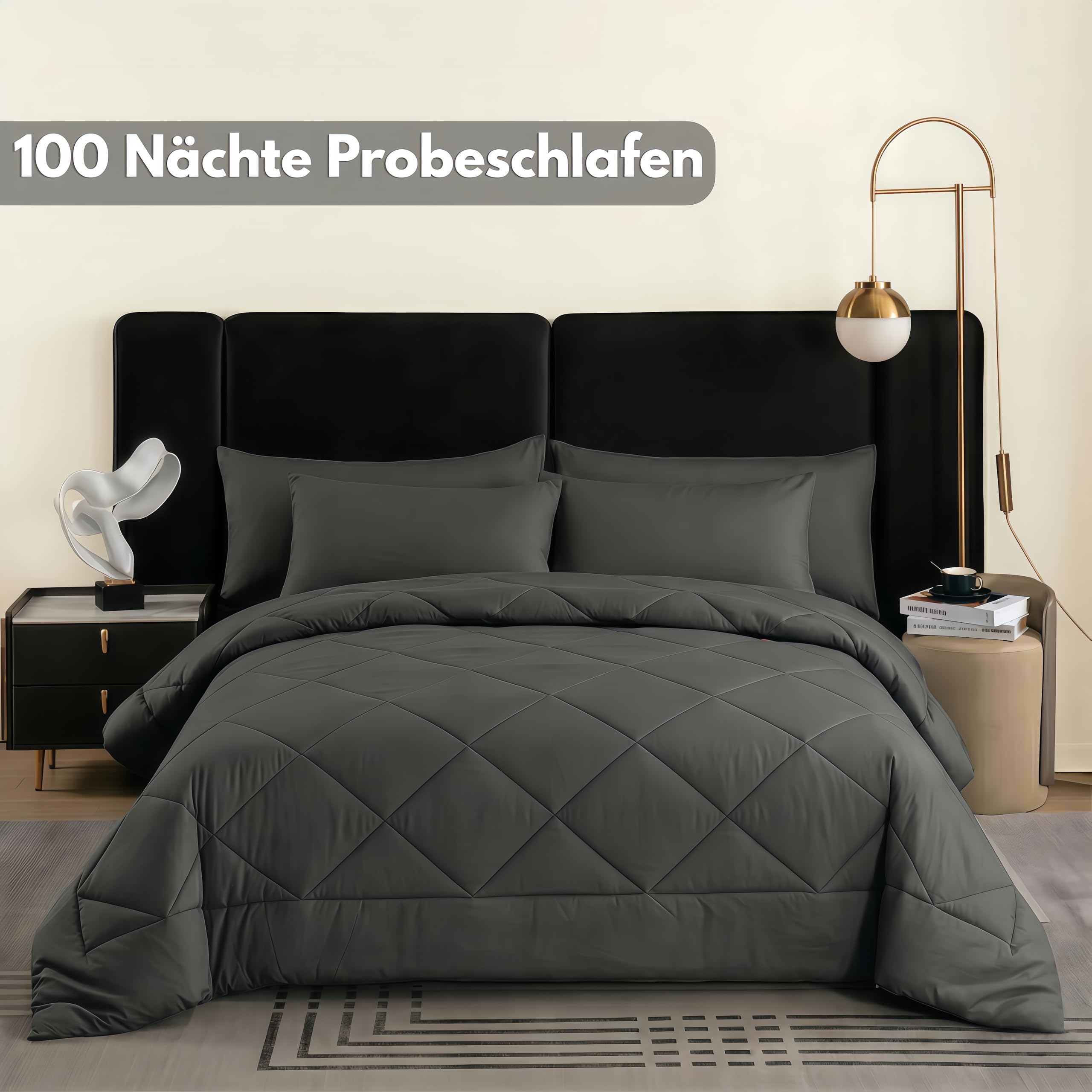 Anfaru Easy Comfort 2-in-1 Bettdecke, ultraleichte & waschbare Mikrofaser Steppdecke, schnelltrocknend, vereint Decke und Bezug, 4 Jahreszeiten Decke, ultraweich für optimalen Schlafkomfort
