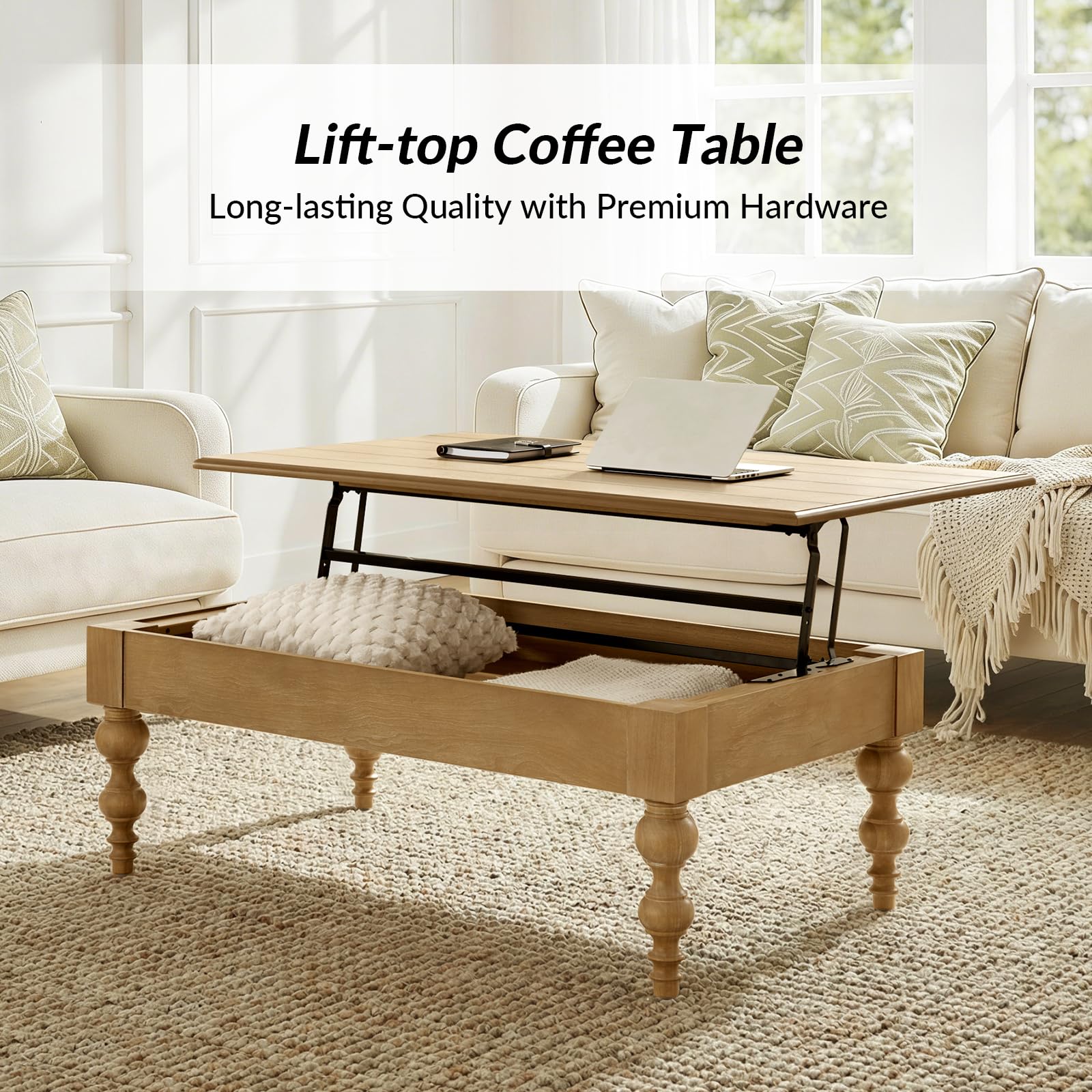 Amazon.com: HULALA HOME Wood Lift Top Coffee Table with Storage