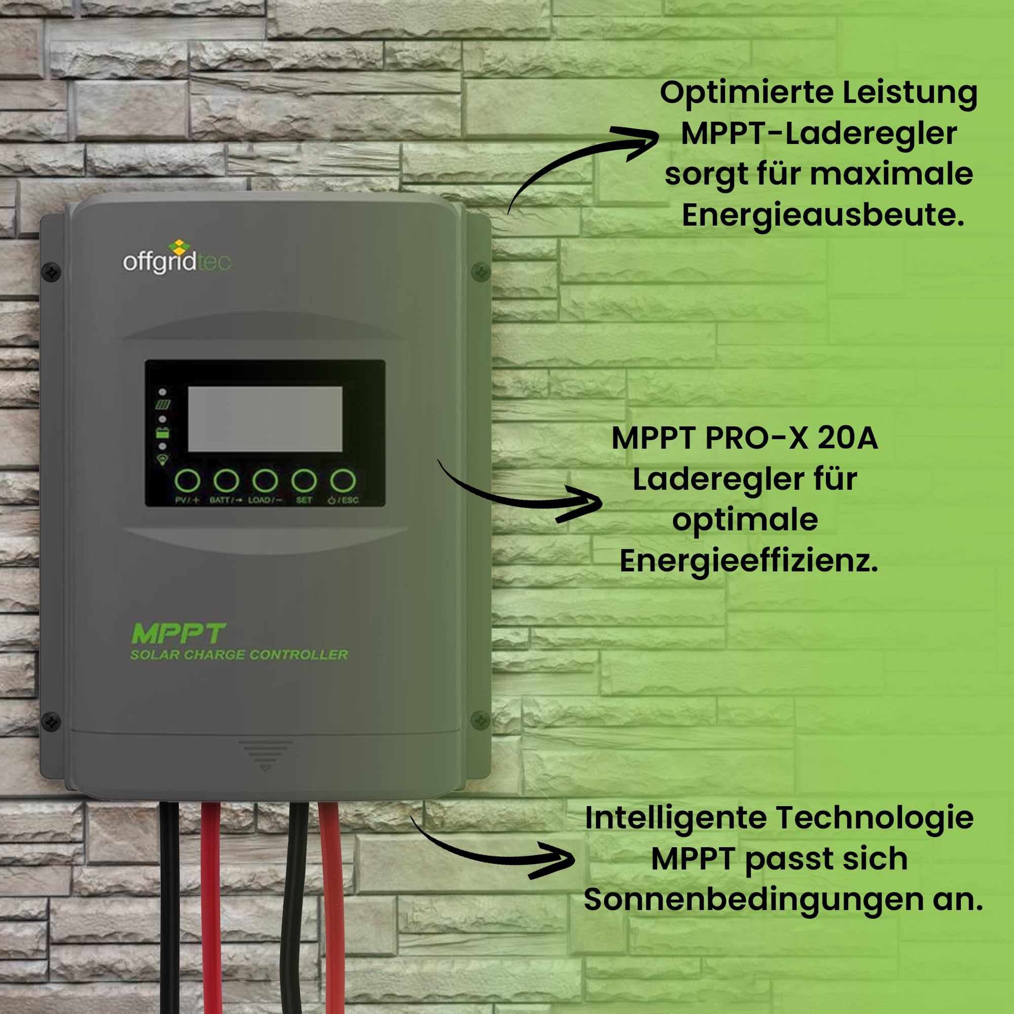 Offgridtec Autark Pro M 200W Solaranlage, 1500W AC Leistung, 100Ah LiFePO4 Akku, MPPT Laderegler mit Display, Plug & Play, Sinus-Spannungswandler, USB-Ausgänge, Für Wohnmobil und autarke Haushalte