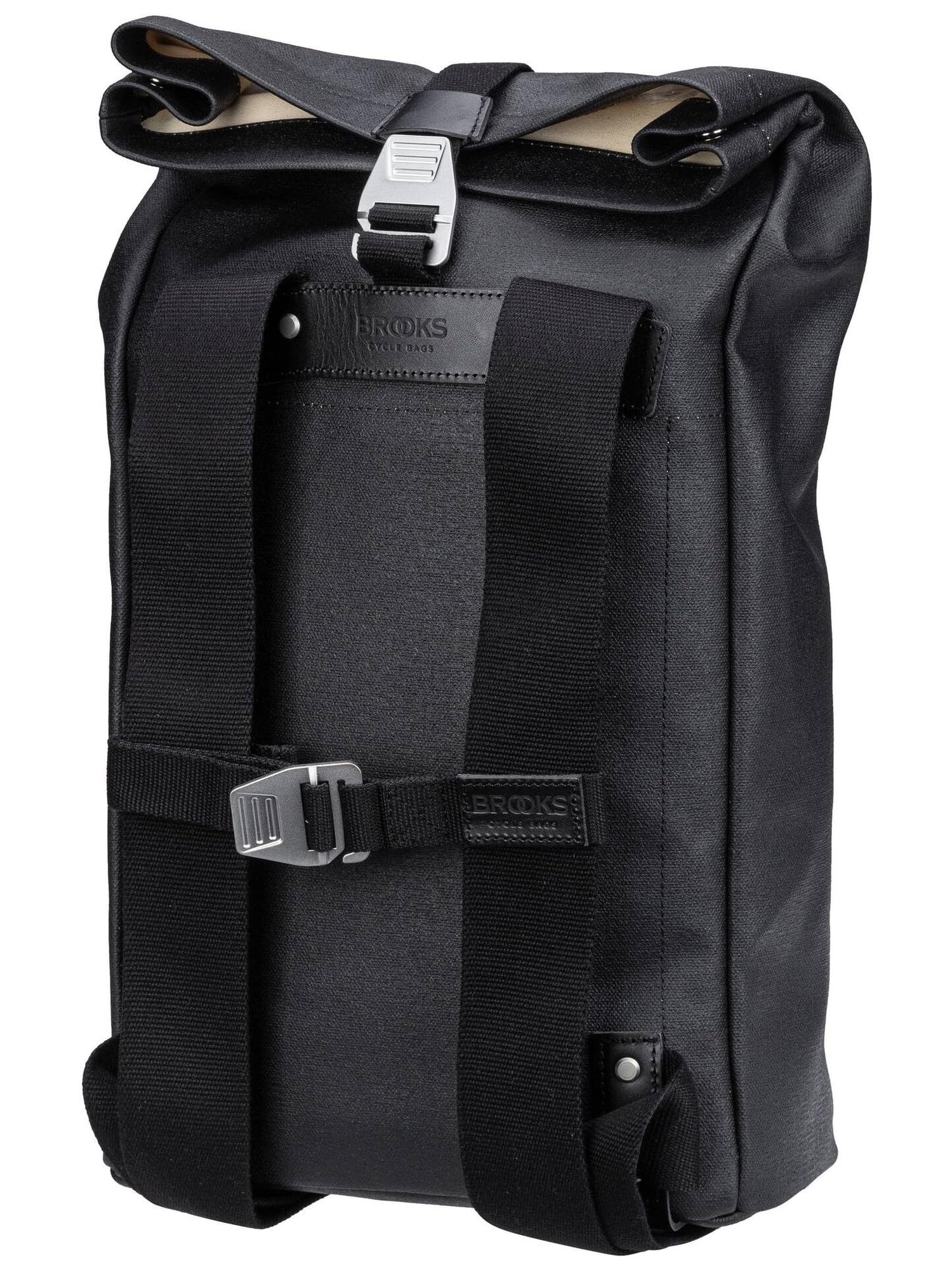 Brooks England Pickwick Unisex Canvas and Leather Backpack, Black, Small Fashion