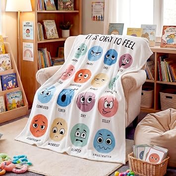Buryeah 50 x 60 Calming Corner Throw Blanket Classroom Sensory Blanket