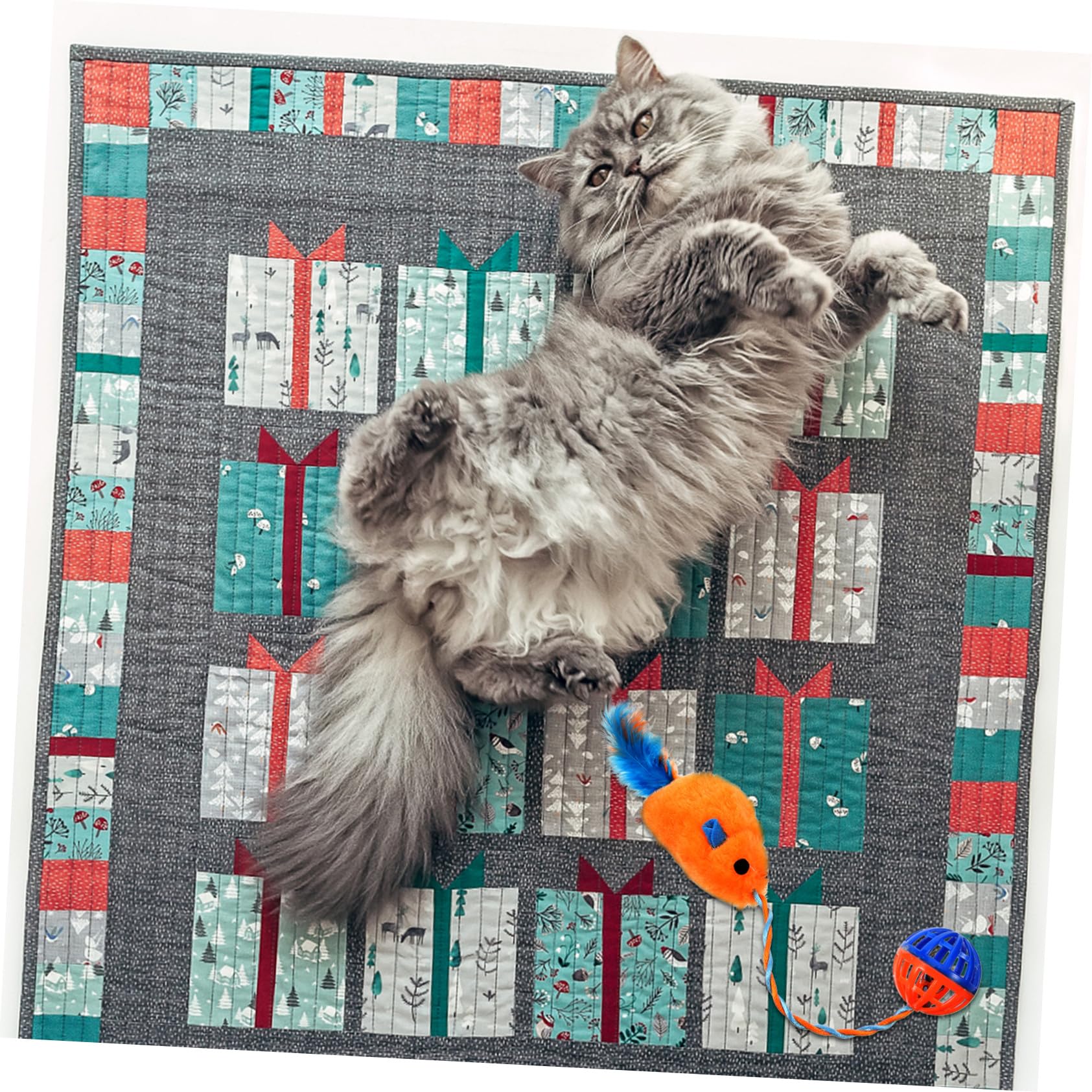 BESTonZON Jouet pour Chaton à Griffer D'intérieur en Peluche et Plastique avec Clochette, Jouet Interactif pour Divertissement et Soulagement du Stress