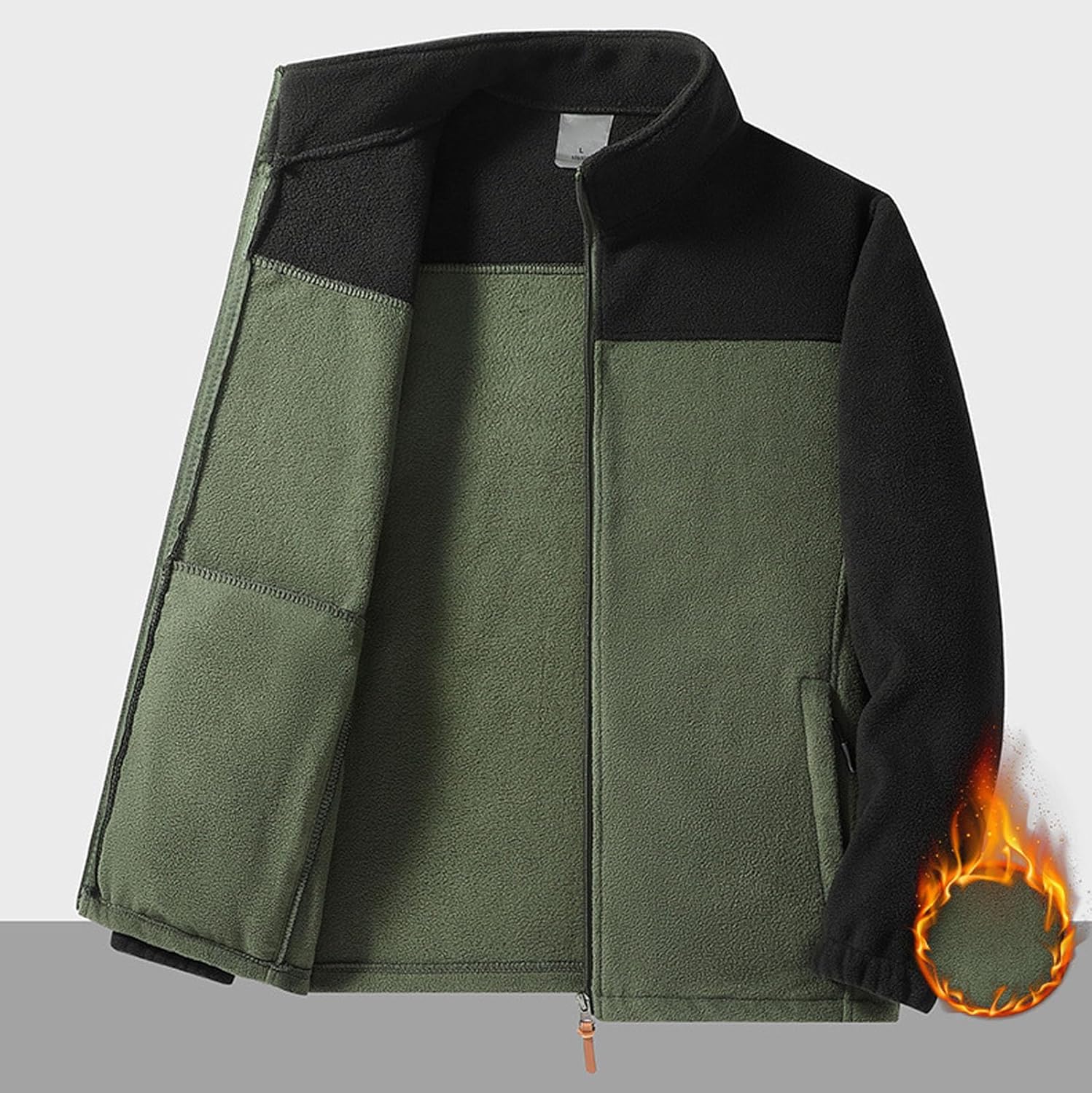 Men's Two-Tone Fleece Jacket for Warmth