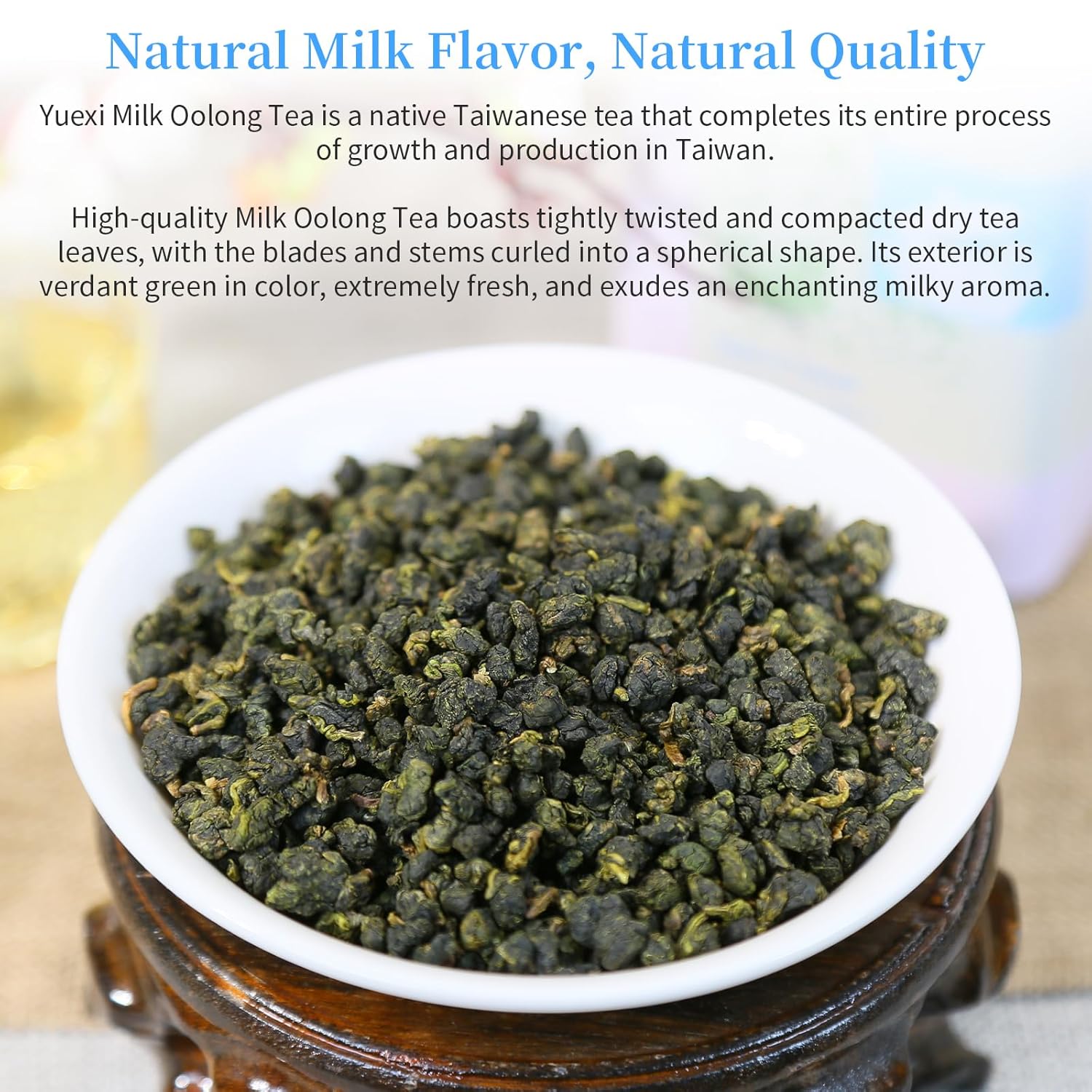 Yuexi Milk Oolong Tea Loose Leaf Taiwan High Mountain Oolong Tea Authentic Taiwanese Jinxuan Tea 5.3oz/150g Taiwan Tea Taiwan Gaoshan Ulong Naturally Milky Cream Aroma 奶香乌龙 台湾茶 台湾乌龙茶 - Image 5