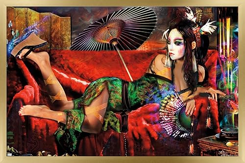 Trends International Jumbie - Geisha Wall Poster, 22.37" x 34.00", Gold Framed Version Trends International Jumbie - Geisha Wall Poster, 22.37" x 34.00", Gold Framed Version