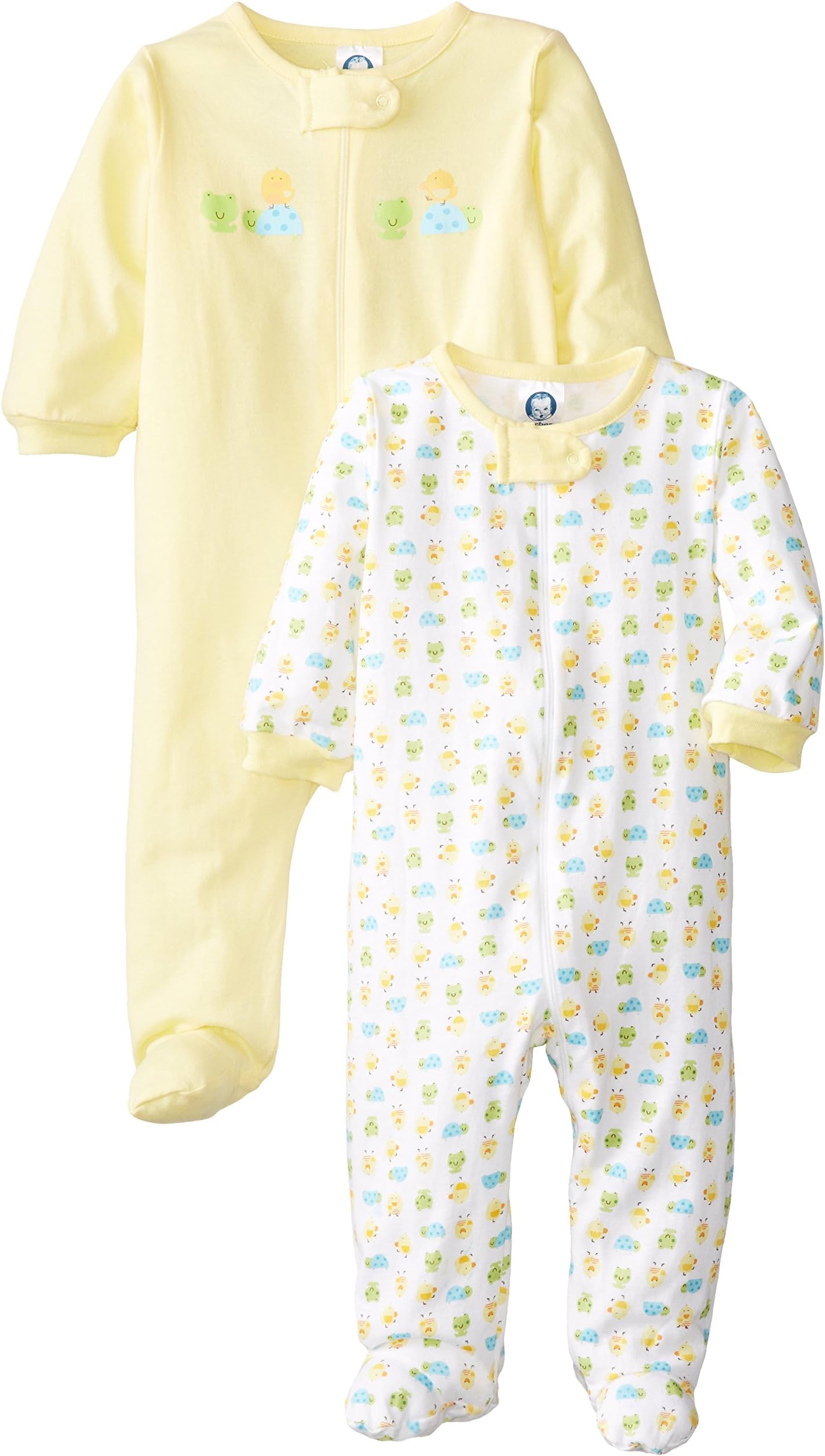 Gerber Unisex-Baby Two-Pack Sleep-N-Play Zip-Front Ducks Jumpsuits