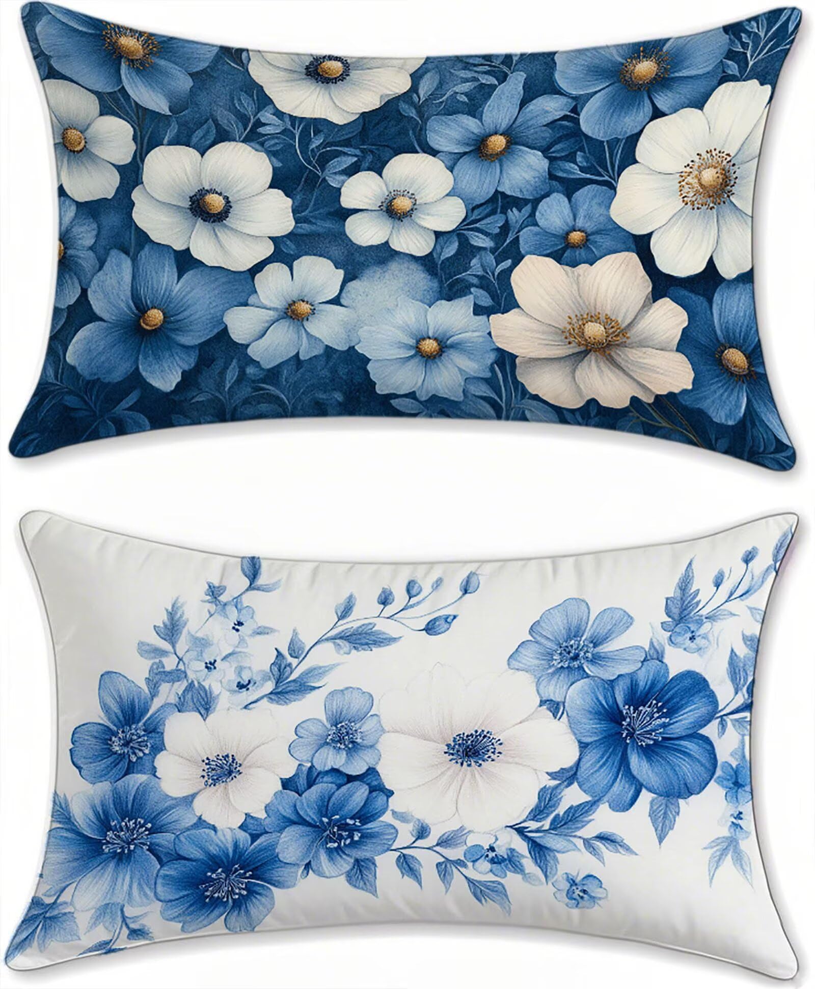 Housses de coussins exterieures impermeables bleu lin de qualite superieure 60x120