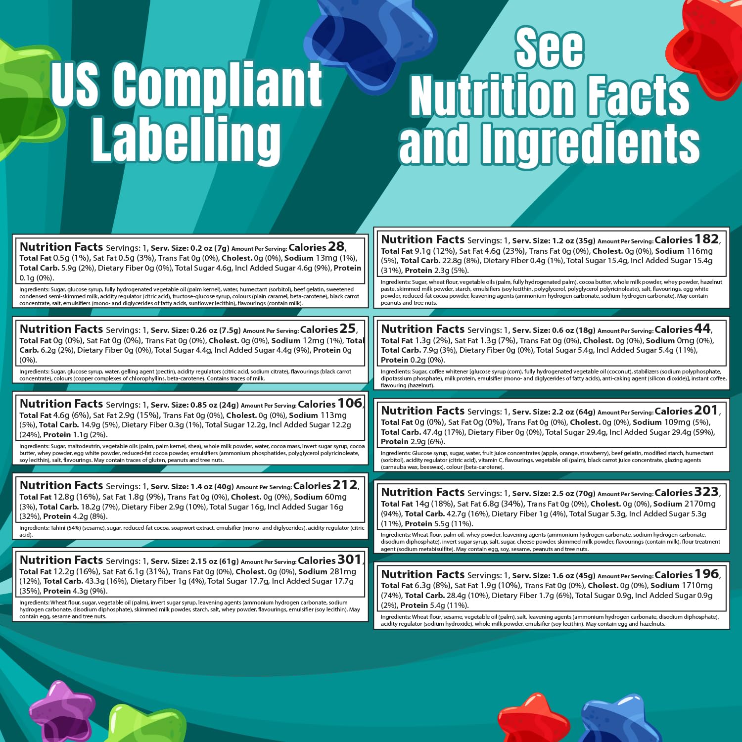 Ceres Gourmet International Exotic Snack Box Variety Pack, 20 Pieces of Foreign Snacks with Surprise Item, Turkish & European Treats Gift Box for Adults and Kids – Christmas, Thanksgiving & Holiday (): Midi