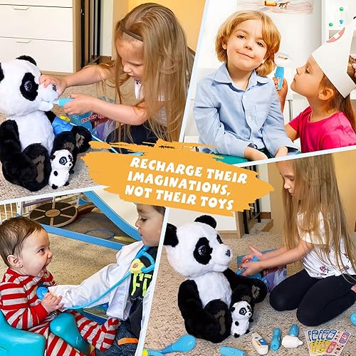 Miniatura 5 de Liberry Kit médico para niños pequeños de 3 a 5 años, 18 piezas, bolsa de doctor para niños, juguetes de simulación, kit médico duradero