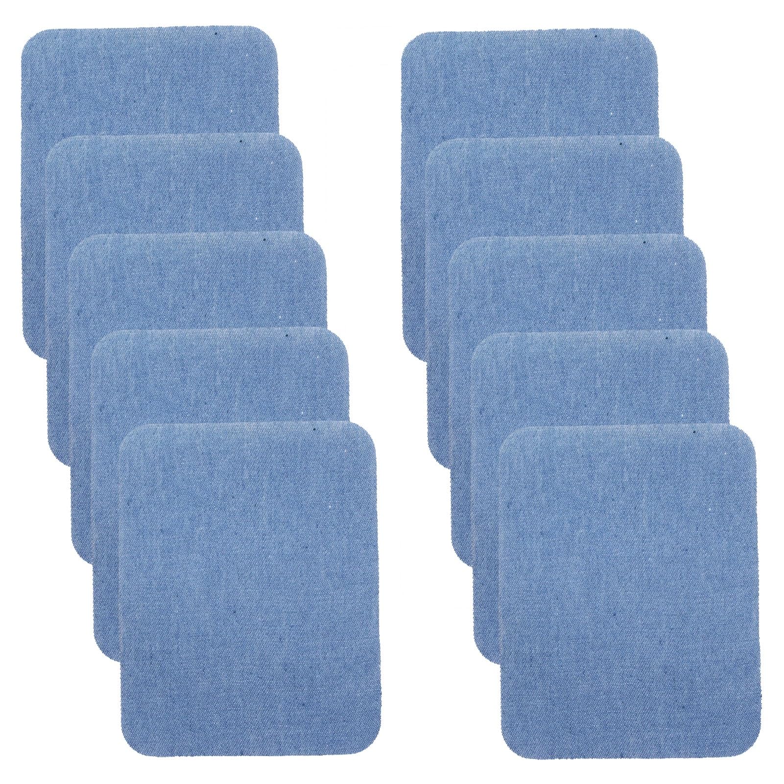 Patches 4 kleuren denim patches jeans kit 12 x 9 cm/7 x 3,5 inch, denim opstrijkbare reparatiepatch, jeans en kleding reparatie en decoratieset 10 stuks (Color : Blue