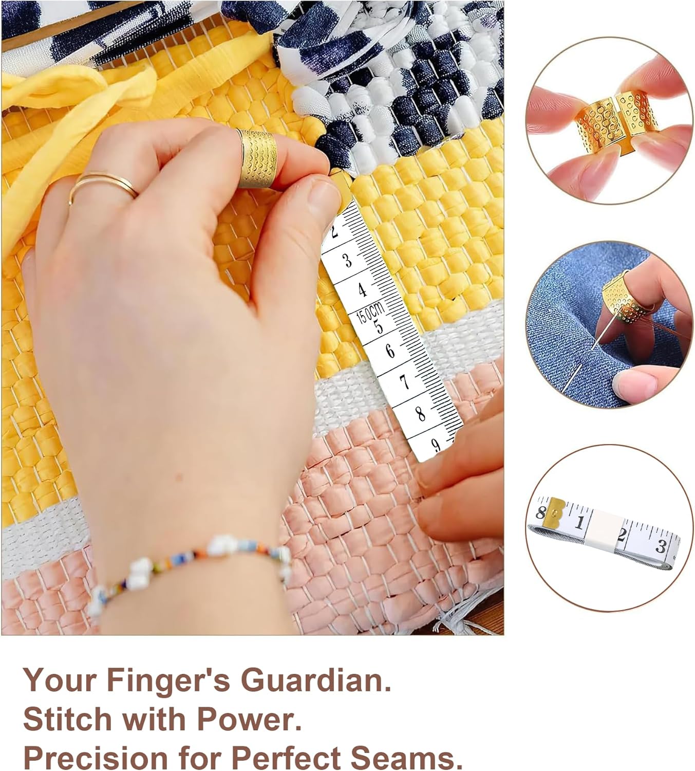 40Pcs Big Eye Steel Sewing Needles Kit, Stainless Steel Needles for Hand Sewing with Needle Threaders, Seam Ripper, Threads, Thimbles and DIY Crafting Tools - Image 5