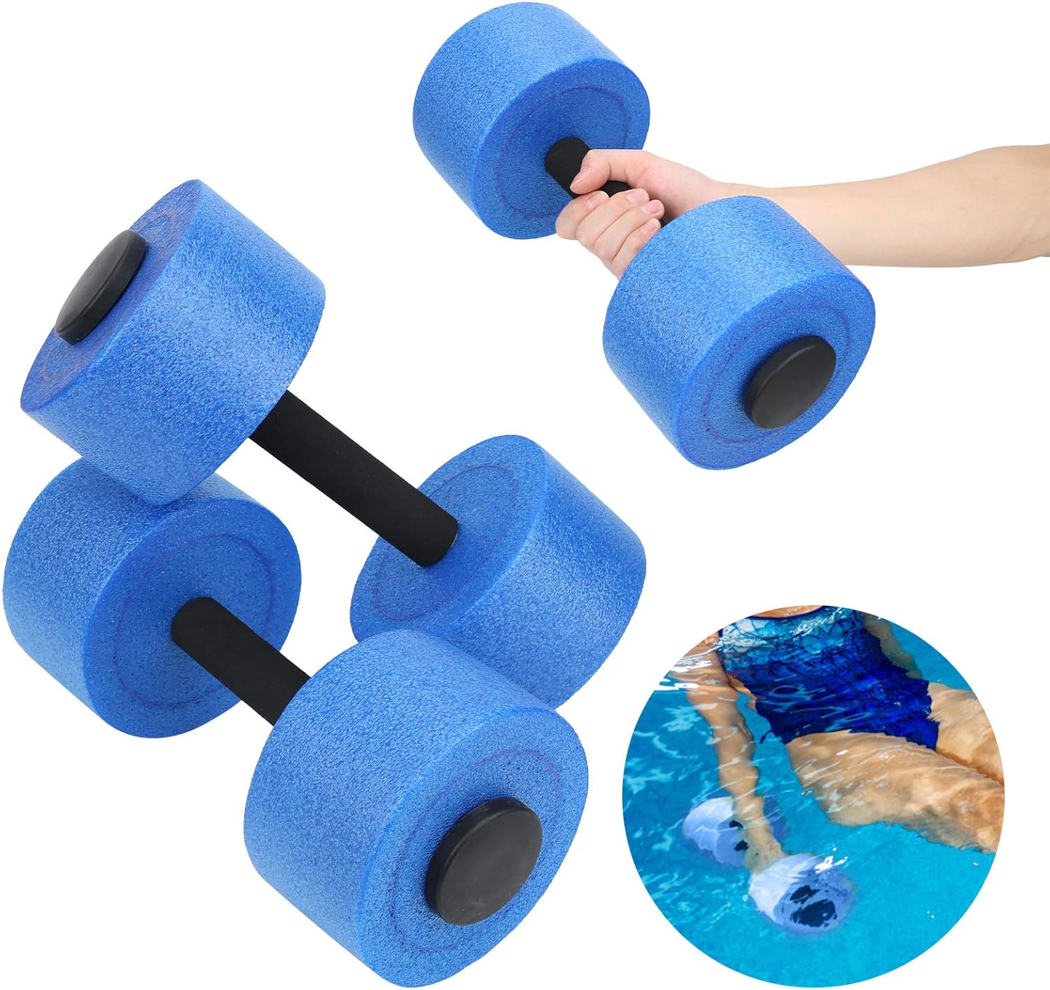 2PCS Aquatic Dumbells, Aquatic Exercise Dumbbells, Water Aerobics Workouts Equipment,Exercise Foam Dumbbell Pool Resistance Pool Exercise Equipment