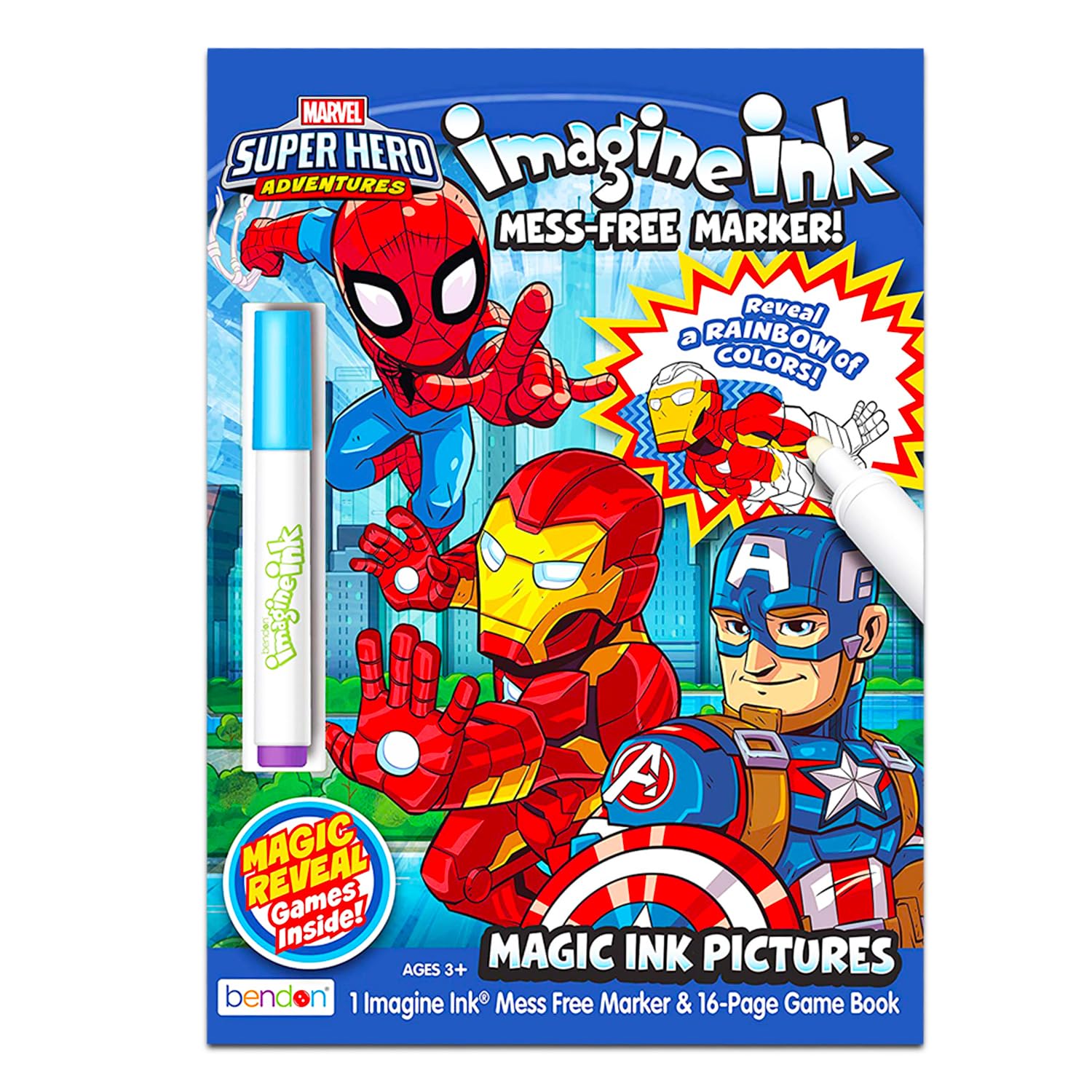 Marvel Avengers Bulk - Set di libri da colorare per bambini, con 6 libri da colorare e attività dei supereroi con adesivi, pastelli, tatuaggi, puzzle