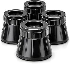 Adjustable Washing Machine Stand Pads (Set of 4) | Anti-Vibration & Anti-Skid Rubber Feet | Shock Absorbing, Height Adjustable Base for Top & Front Load Washer, Fridge & Appliances (VibraGuard Max)
