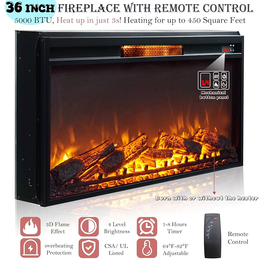 Amazon.com: OKD Fireplace TV Stand for 80 Inch TV, 33