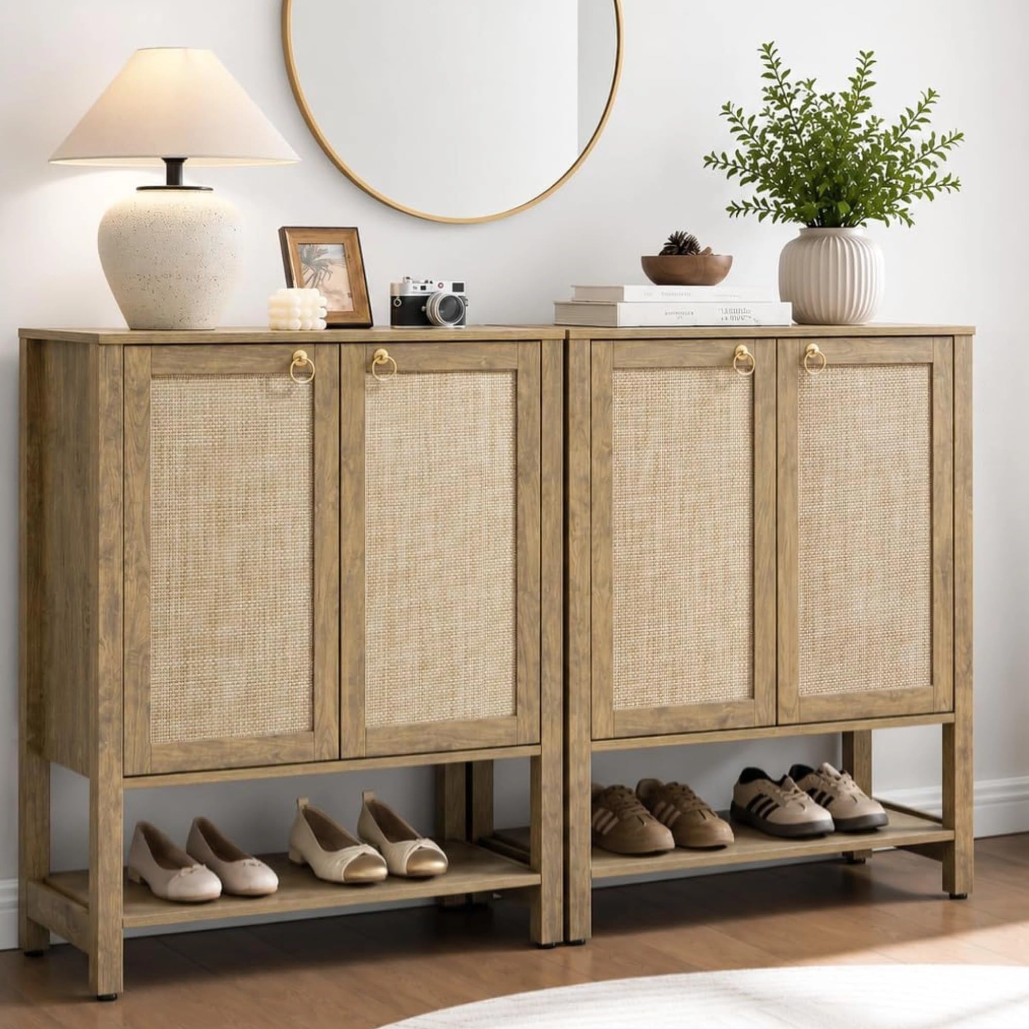 SICOTAS Shoe Storage Cabinet for Entryway, 5 Tier, 2 Pieces