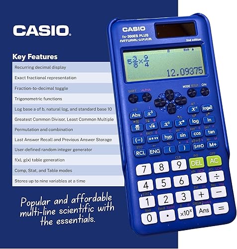 Miniatura 10 de Casio fx-300ES Plus 2ª edición - Calculadora científica estándar 262 funciones, pantalla de libros de texto natural℠ Ideal para secundaria, Negro