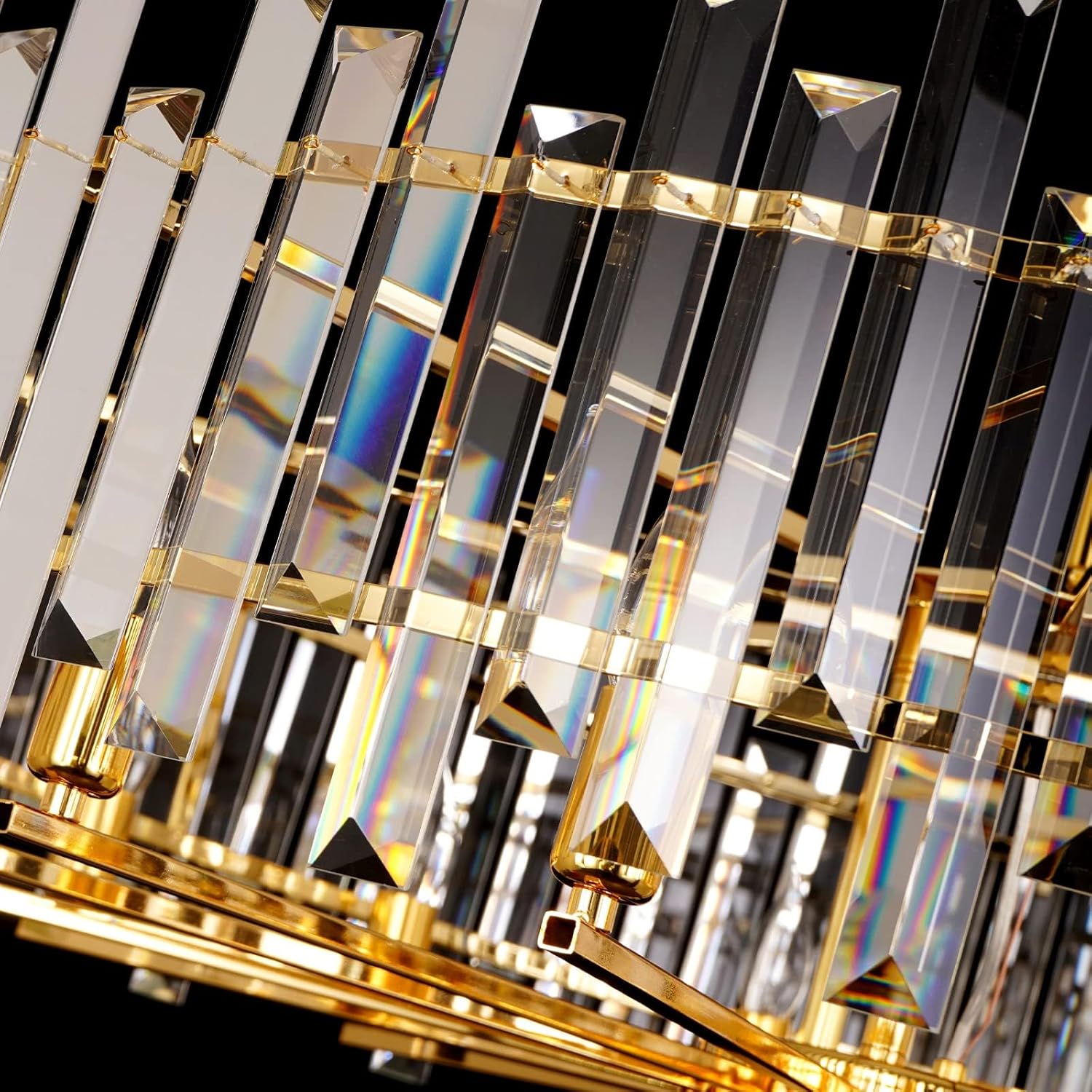 Gold Chandeliers Modern Crystal Chandelier Lighting Chrome Pendant Ceiling Lights Fixture Contemporary Island Chandeliers for Living Room Dining Room Dimmable D27.56