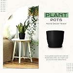 Utopia Home Boîte de 10 - Pots de plantes en plastique - Planteurs pour Plantes Intérieures Saucer Tray - Pots de chambre de bébé à l'intérieur avec trous de drainage, pot sucillant (noir)