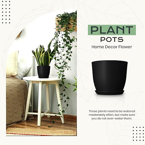 Miniatura 4 de Utopia Home Macetas con drenaje para interiores, de 7, 6.6, 6, 5.3 y 4.8 pulgadas, de plástico, para decoración del hogar, cactus, suculentas y