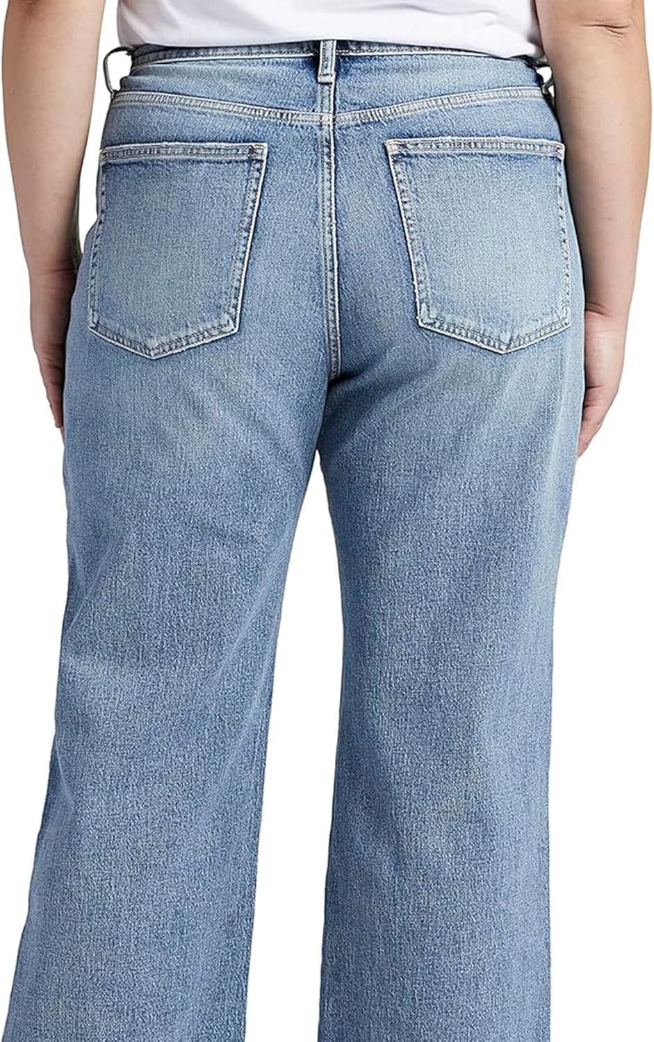 Silver Jeans Co. Women's Plus Size Highly Desirable High Rise Trouser Leg Jeans-Legacy