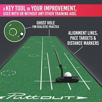 PuttOut Large Golf Putting Mat, 367cm x 67cm