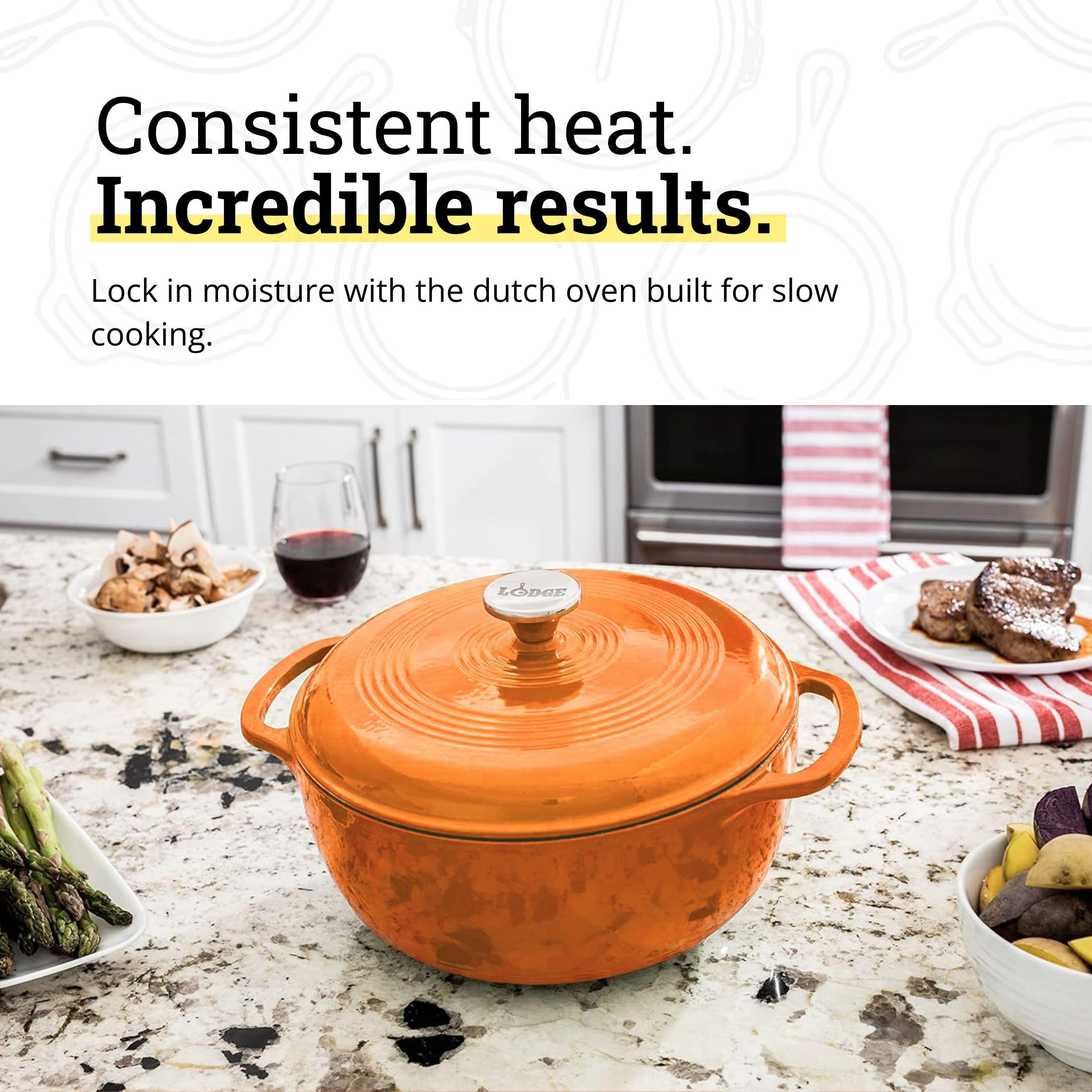 Amazon.com: Lodge Essential Enamel Cast Iron Dutch Oven 6 Quarts