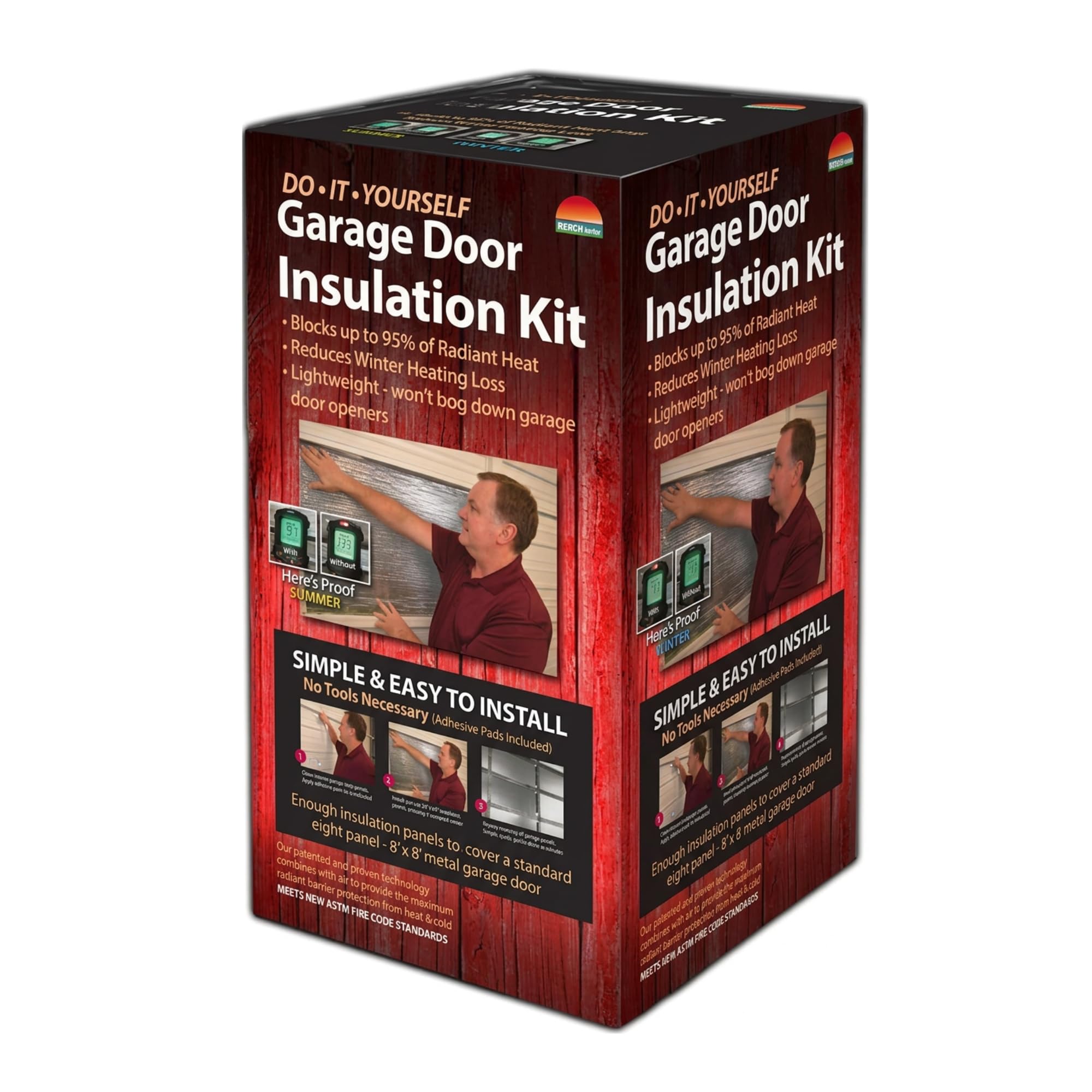 Reach Barrier Garage Door Insulation Kit, Reflective, 8x8 Single Door