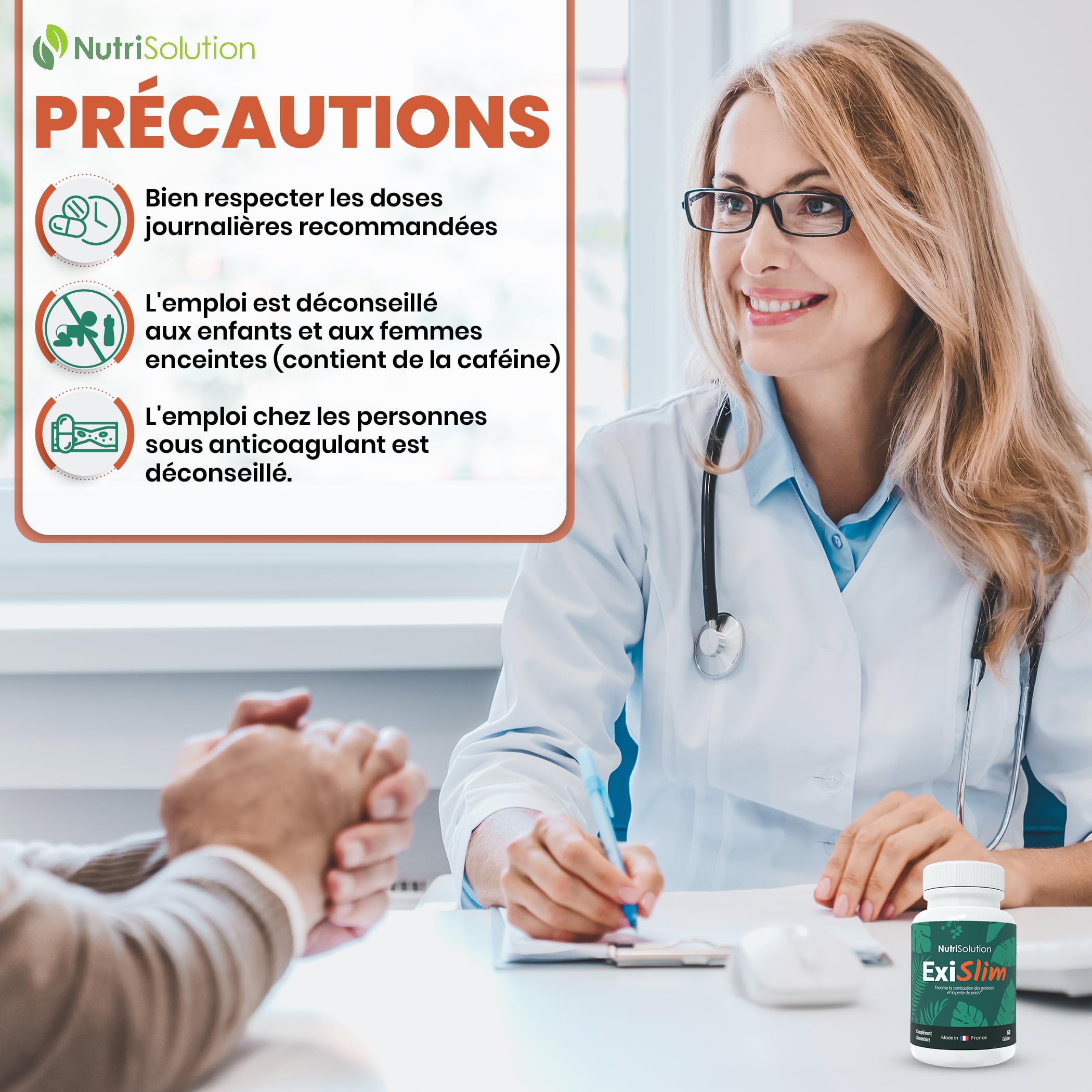 ExiSlim par Nutrisolution | Brûleur de Graisse Puissant | Contient Périlla, Curcuma, Végétalien | Soutien Perte de Poids | Homme & Femme | 60 Gélules | FABRIQUÉ EN FRANCE