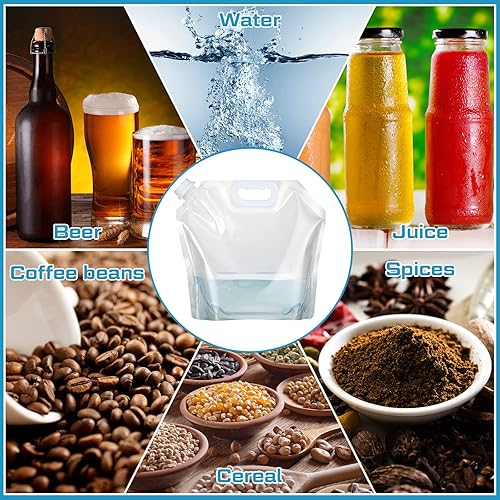 Miniatura 5 de Didaey 20 bolsas plegables para contenedores de agua de 2.6 galones, bolsas de agua de emergencia, jarra de almacenamiento de plástico para camping,
