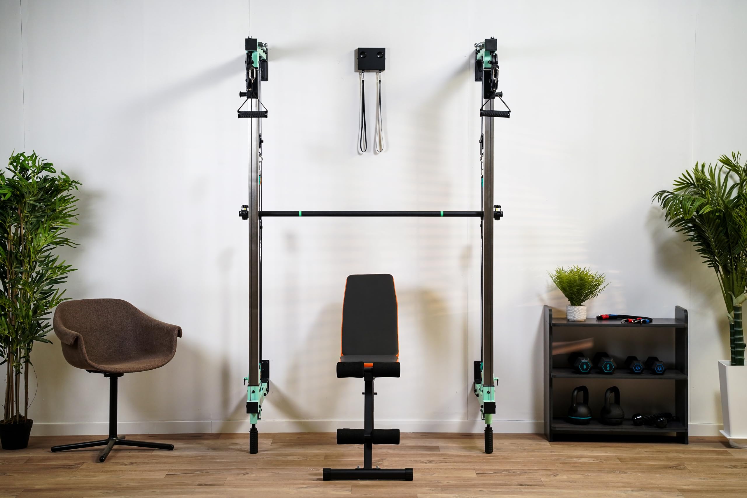 Fitness MAX Máquina Smith de Pared con máquina de poleas Ajustables