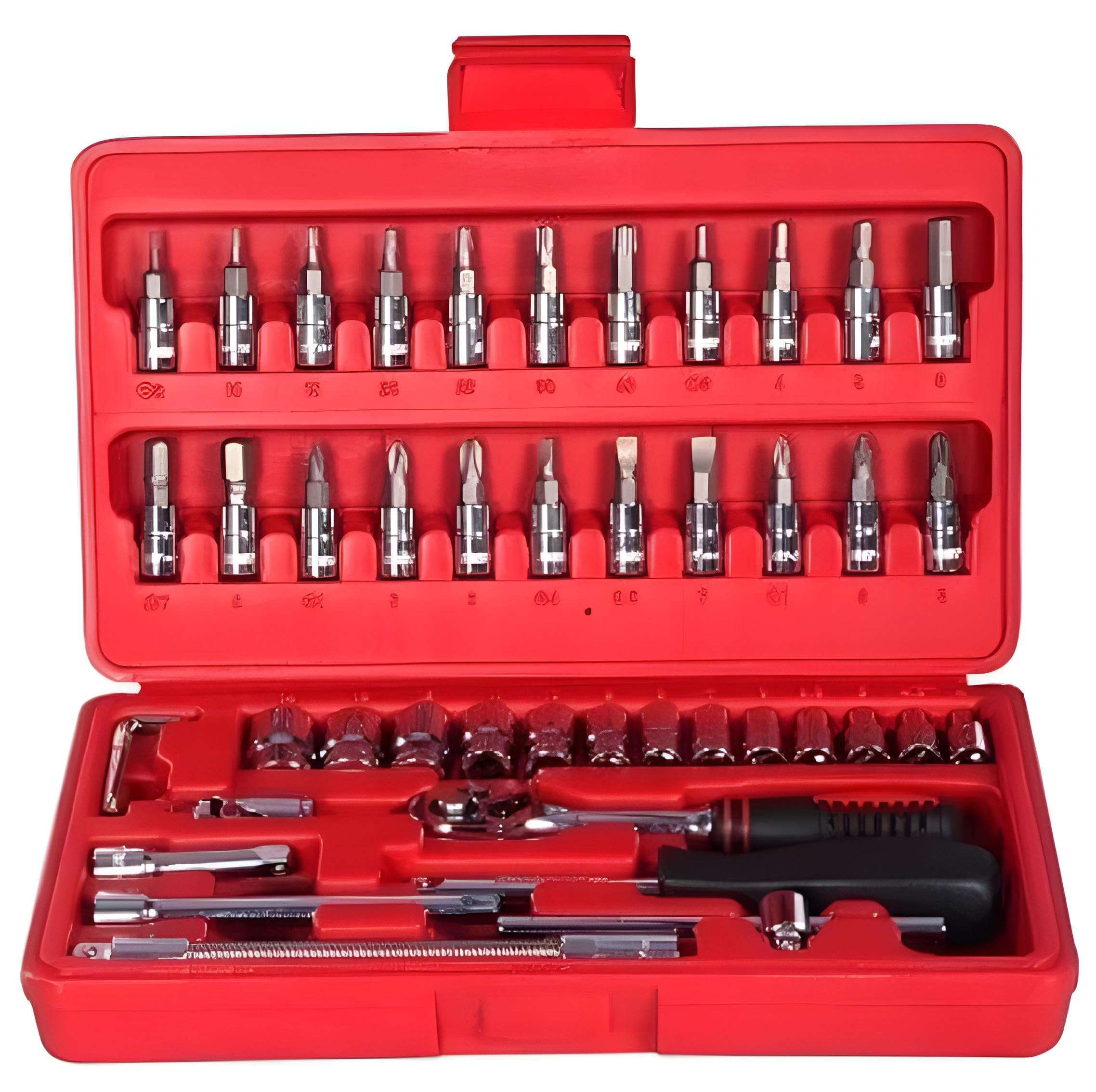 Oblivion 46 in 1 Tool Kit, Screwdriver & Socket Set, Multi-Purpose Precision Hand Tool for Bike, Car, Wrench with Sockets, All-in-One Portable Mechanic Combination Case for Home & Garage.