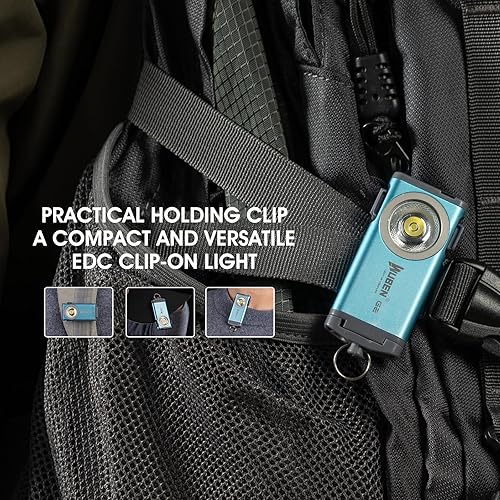 Miniatura 4 de WUBEN Mini linternas LED G2, 500 lúmenes, llavero de linterna EDC pequeño, linterna de bolsillo de mano recargable de 5 modos con altos lúmenes para