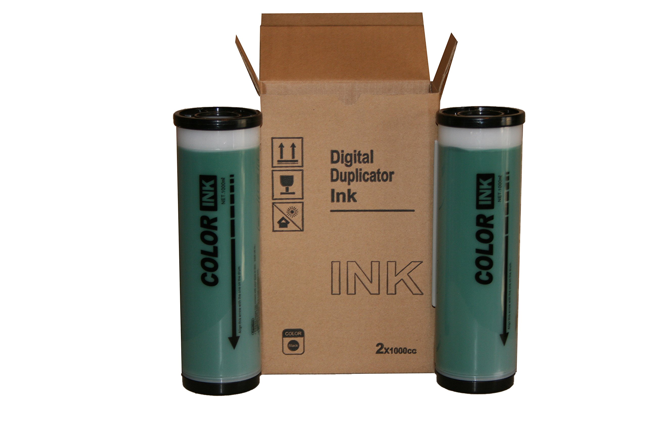 2 Green Wholesale Widgets Brand Universal Inks, Compatible with Riso GR, RC, RA, FR, RP Series Duplicators