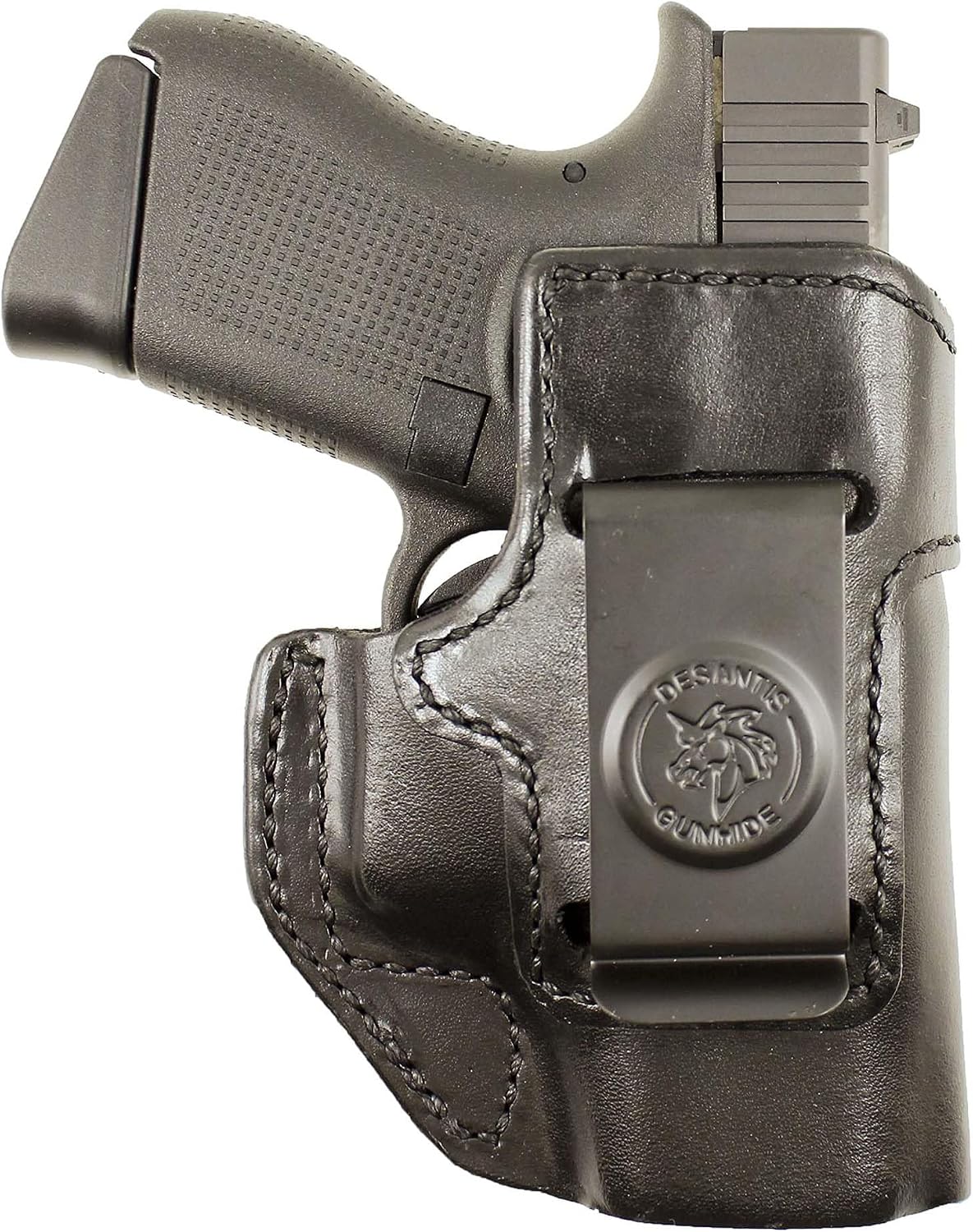 DeSantis Inside Heat IWB Holster - IWB Holster, Concealed Carry Gun Holster, Leather Holster IWB, Left Hand Holster for Pistols, Compatible with the GLOCK 43, 43X - Left Hand Draw, Black
