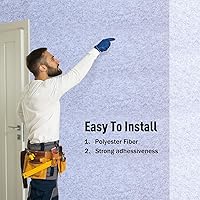 Vista 4 de Frienda Paquete de 6 paneles acústicos grandes de 47 x 24 x 0.4 pulgadas, paneles de espuma autoadhesivos de alta densidad a prueba de sonido