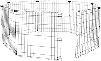 Amazon Basics Extra Small Foldable Metal Dog Playpen - 8 Panels 24x24 Inch Indoor/Outdoor Pet Fence, No Door, Black