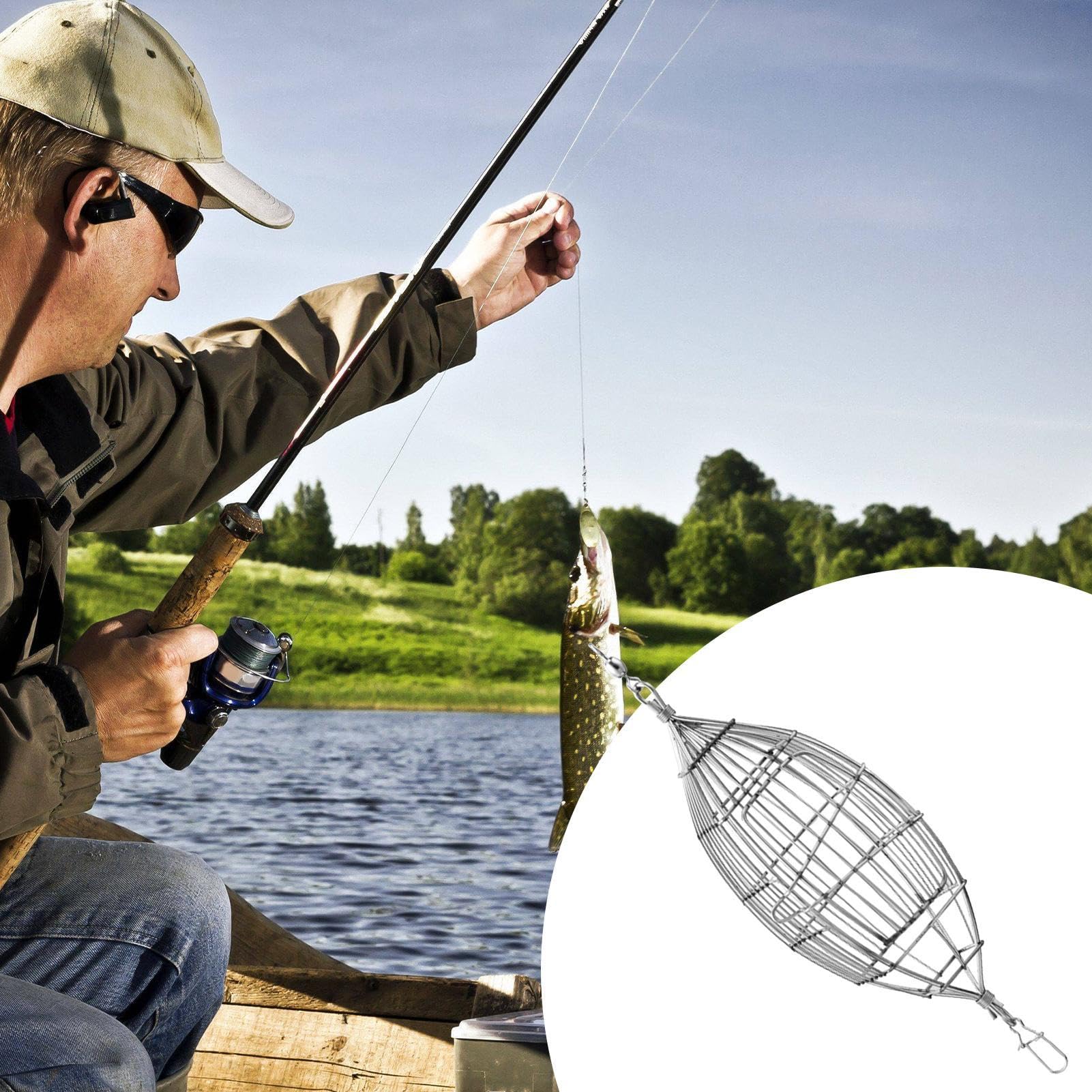 Cage à Appâts Duroecsain – Panier De Pêche Portable, 5,7x3,3x3,3 Cm, ABS, Pour Carpe, Homard, Crevettes